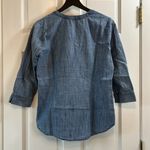 Van Heusen Van Huesen Chambray Cotton V Neck 3/4 Quarter Sleeve - Size Small Photo 4