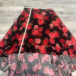 Torrid NWT Hi Low Black Red Rose Chiffon Maxi Skirt S27 Photo 2