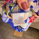 Yumi Kim Silk Floral Wrap Romper Blue Tropical Print M Photo 6