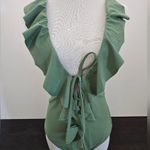 Beach Joy  Olive Green Ruffled Women's One Piece Swimsuit Size L New With Tags Photo 0