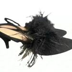 Loeffler Randall Loeffer Randall JCrew Juno kitten heel mules with feathers in black Photo 0