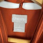 Chico's  Shadow Stripe Removable Scarf‎ Blouse Sz 2 (US 12/14) Long Sleeve Career Photo 11