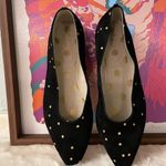 Boden Catriona Ballerina Flats Black Suede and Gold Polka Dots sz 8 Photo 2