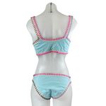Platinum Women's Multicolor Crochet Trim Two Piece Sleeveless Bikini Swimwear L Blue Size L Photo 1