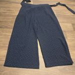 Whistles Wide Leg Crop Pants Polka Dot Tie Waist Blue Size 6 Photo 1