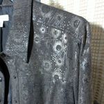 Coldwater Creek  Chocolate Peplum Shacket With Metallic Accents Photo 3