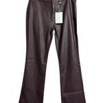 NWT KanCan Yoko Mid Rise Faux Leather Bootcut Pants Burgundy Flare Pants 9/28 Brown Photo 0