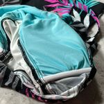 Island Escape Neon Hawaiian Tropical Palm Convertible Tankini Swimsuit Top 8 NEW Black Photo 4