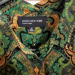 Jones New York Green and Gold Paisley Blouse Photo 1