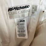 Oleg Cassini Satin Lace Strapless Wedding Dress Size 4 White Photo 2