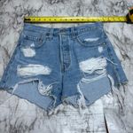 Levi's Levi’s button fly high rise vintage 90s Y2K distressed denim jean shorts size 27 Photo 2