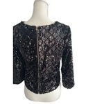Molly Bracken Black Sequin Zip Top Size Small Photo 5