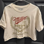Miller High Life graphic cropped top Tan Size L Photo 0