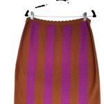 Anthropologie Striped Knit Pencil Boho Skirt Purple Workwear Elegant Size L Photo 3