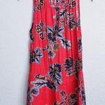 Loft  Red Floral Island Party Halter Romper Photo 0