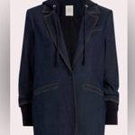 Cinq a Sept Denim Hooded Khloe Blazer Coat Indigo 2 Blue Photo 1