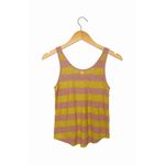 Banana Republic  Linen Tank Top Sz S Pink Yellow Striped Racerback Photo 1