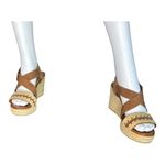 G.H Bass & co women’s size 8.5 espadrille heels brown with beige rope detail​​ Photo 7