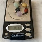 VTG Sterling Silver Carved Multi Gemstone Scarab Bracelet 8” Egyptian Revival Green Photo 9