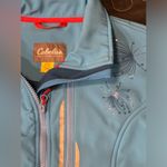 Cabela's  Blue Zip Front Floral Jacket Coat Sz S Fleece Lined Reflective Womens Photo 1