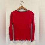 Tommy Hilfiger  Red Cable Knit Sweater with striped neckline for Americana feel Photo 4