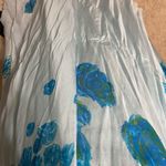 70s blue floral flowy maxi dress fairy Photo 9