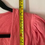 Free People  Hot Pink Kitty Tee Puff Sleeve Cropped Tie Blouse Women's size XS Photo 8