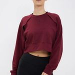 Adidas NWT  Power Aeroready Crop Cover-up Sweatshirt IN SHADOW RED / BLACK Photo 2