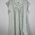 Eileen West Green Striped Night Shirt Size 2x White Photo 0