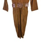 VTG Rabbit Rabbit Rabbit Designs Maxi Dress Sz 6 Brown Cotton Belted Western Photo 3