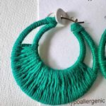 J.Crew  Women’s Fashion Statement Thread Wrapped Hoop Earrings NWT Photo 1