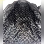 Andrew Marc  black leather belted jacket coat with zipper woman size large Photo 8