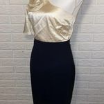 Trina Turk  "Belle De Nuit" One Shoulder Floral Applique Silk Cocktail Dress, 4 Photo 0