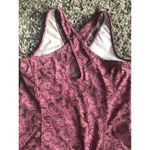 The North Face  Tank Top Sz S Purple paisley cross back gym yoga Vapor Wick bra Photo 3