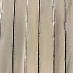 Escada Ivory Black Striped Blouse Silk Georgette Ruffle Long Sleeve Size 42 12 Tan Photo 7