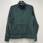 LL Bean Womens Jacket XS NWT $59 Stripe Zip Up Cotton Ultra‎ Soft Teal Knit Photo 0