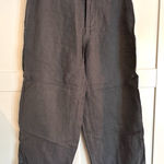 CP Shades  Linen Pants in gray with eyelet detail size medium capri style Photo 0