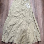 Riley Khaki Green Nylon Maxi Skirt Drawstring Hem Accent Military Style Size M Photo 0