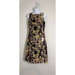 Women’s SILK Floral Sheath Black Midi Dress 6 Photo 5