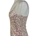 Dillard's Pink sequin glam mini dress spaghetti strap, sparkly cocktail party club wear Photo 4