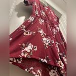 Xhilaration Burgundy Dark Red Purple Floral Short-Sleeve Romper - XS Photo 7