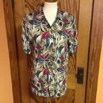 Vtg Bright 90s tropical floral button down shirt Photo 4