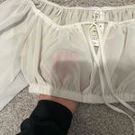 Dolls Kill Kikiriki  Sheer White Puff Sleeve Top Photo 1