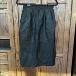 Avanti Vintage  Black Suede Leather Midi Skirt 8 Photo 4