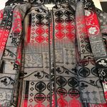 Christopher & Banks 90s Tapestry Jacket Red & Black Floral Design Women’s Large Photo 10