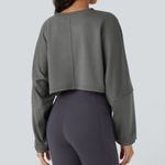 Halara  Round Neck Batwing Sleeve Cropped Relaxed Casual Sweatshirt size Small Photo 1