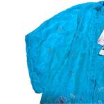 Johnny Was NEW  Small Turquoise Floral Embroidered Elijah Kimono Photo 6