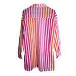 Beach Riot  Alexa Top Coverup Large Pink Sunset Stripes Beach Vacation Flowy NWOT Photo 3