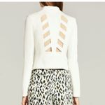 BCBGMAXAZRIA White Blazer Jacket Size S Cutout Back Structured Y2K Chic Photo 1