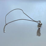 Lucky Brand  Two‎ Tone Scroll Ball Tassel 30" Necklace Tassel Disco Pendant Long Photo 1